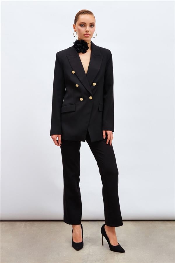Sateen 426-6000 Siyah Kadın Blazer Ceket
