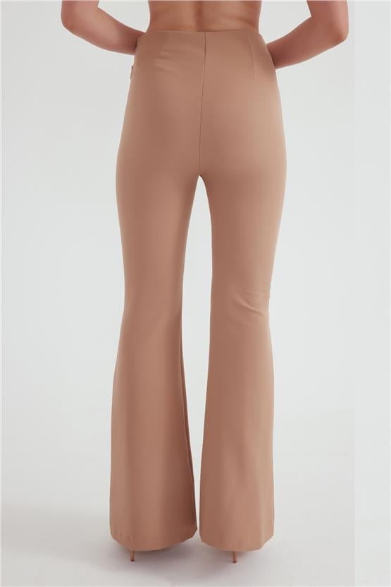 Sateen K24 317-5506 Bej Kadın İspanyol Paça Pantolon