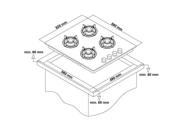 SIMFER 3538 4G 60 CM GRI CAM OCAK EMAYE