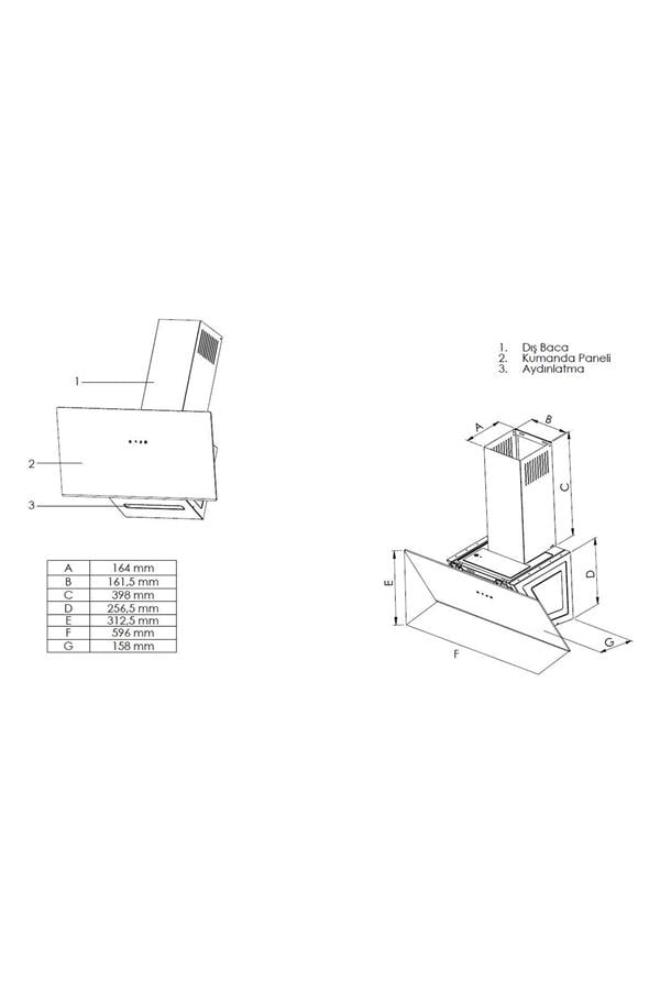 Simfer 8708 60Cm Premium Push Button Siyah Cam Davlumbaz