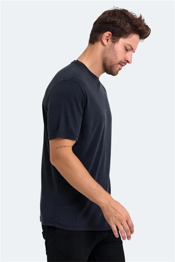 Slazenger Kaıpo Sıyah Erkek Bısıklet Yaka Kısa Kollu Pamuk T-Shırt