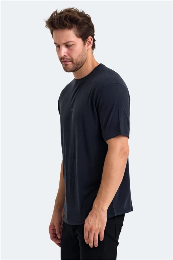 Slazenger Kaıpo Sıyah Erkek Bısıklet Yaka Kısa Kollu Pamuk T-Shırt