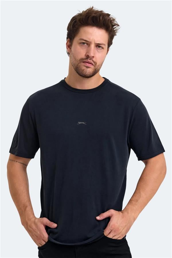 Slazenger Kaıpo Sıyah Erkek Bısıklet Yaka Kısa Kollu Pamuk T-Shırt