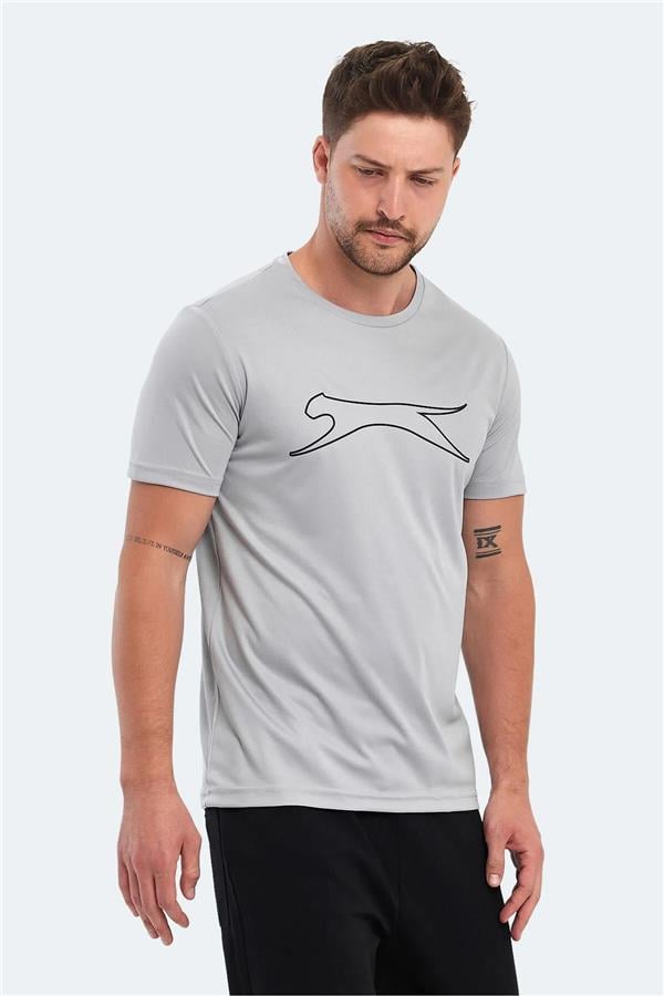 Slazenger Nelle Ktn Grı Erkek Bısıklet Yaka Kısa Kollu Polyester T-Shırt