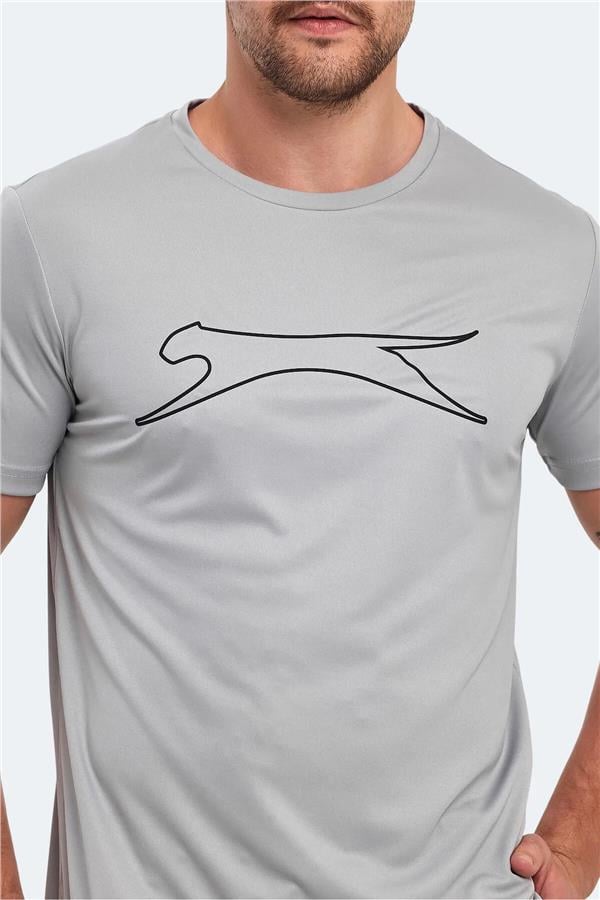 Slazenger Nelle Ktn Grı Erkek Bısıklet Yaka Kısa Kollu Polyester T-Shırt