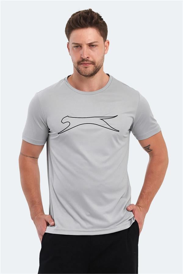 Slazenger Nelle Ktn Grı Erkek Bısıklet Yaka Kısa Kollu Polyester T-Shırt