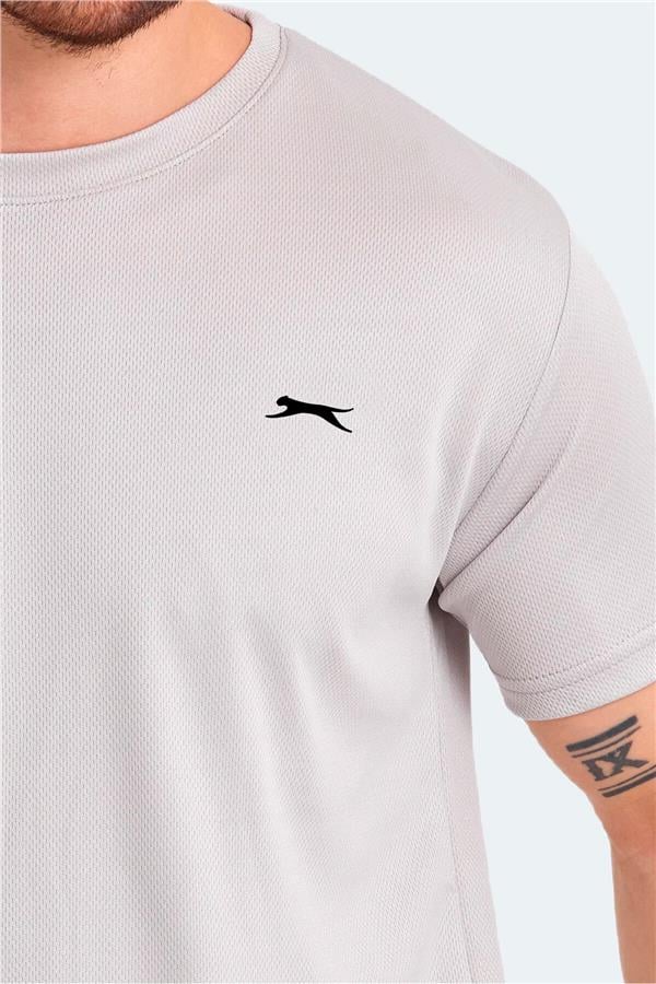 Slazenger Odalıs Bej Erkek Bısıklet Yaka Kısa Kollu Polyester T-Shırt