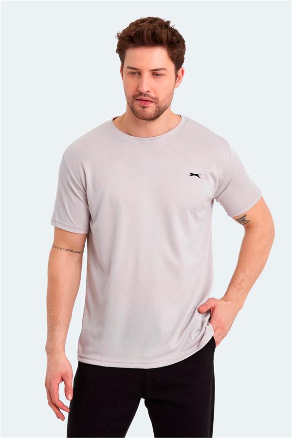 Slazenger Odalıs Bej Erkek Bısıklet Yaka Kısa Kollu Polyester T-Shırt