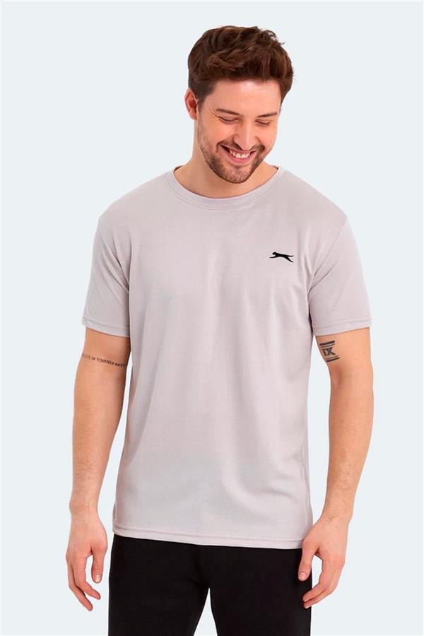 Slazenger Odalıs Bej Erkek Bısıklet Yaka Kısa Kollu Polyester T-Shırt