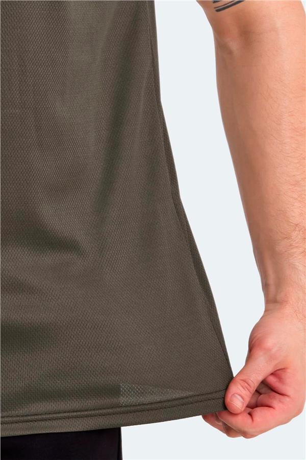 Slazenger Odalıs Hakı Erkek Bısıklet Yaka Kısa Kollu Polyester T-Shırt