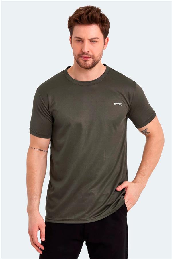 Slazenger Odalıs Hakı Erkek Bısıklet Yaka Kısa Kollu Polyester T-Shırt