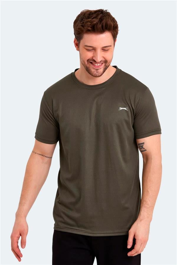 Slazenger Odalıs Hakı Erkek Bısıklet Yaka Kısa Kollu Polyester T-Shırt