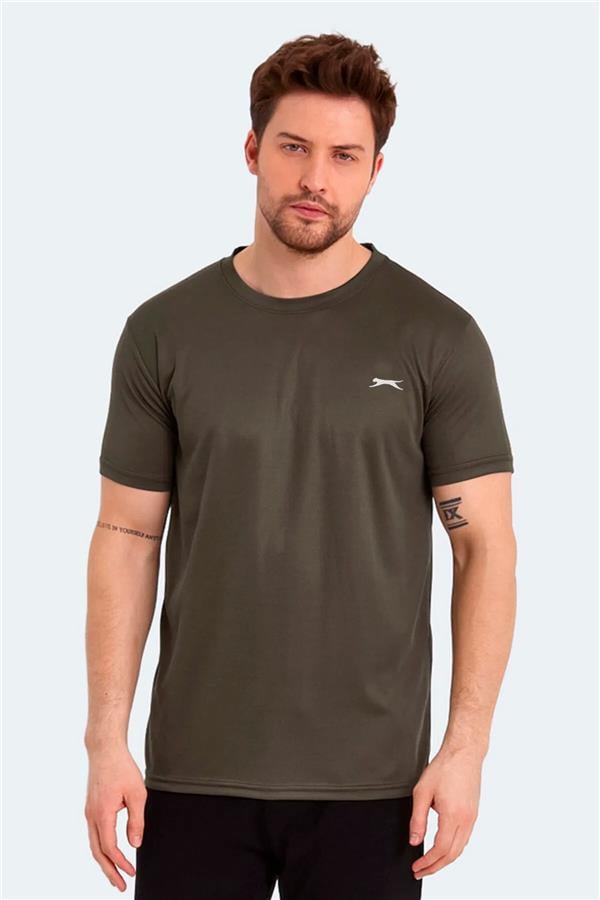 Slazenger Odalıs Hakı Erkek Bısıklet Yaka Kısa Kollu Polyester T-Shırt