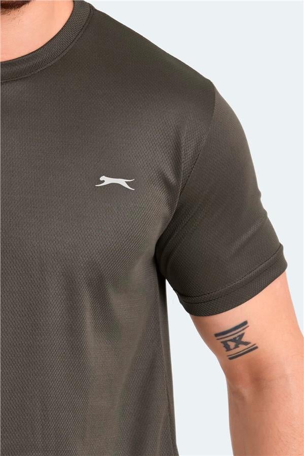 Slazenger Odalıs Hakı Erkek Bısıklet Yaka Kısa Kollu Polyester T-Shırt