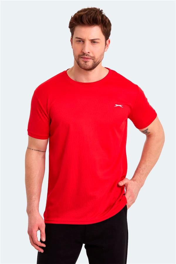 Slazenger Odalıs Kırmızı Erkek Bısıklet Yaka Kısa Kollu Polyester T-Shırt