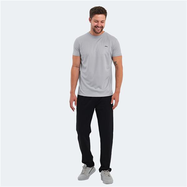 Slazenger Omar Ktn. Acık Grı Erkek Bısıklet Yaka T-Shırt