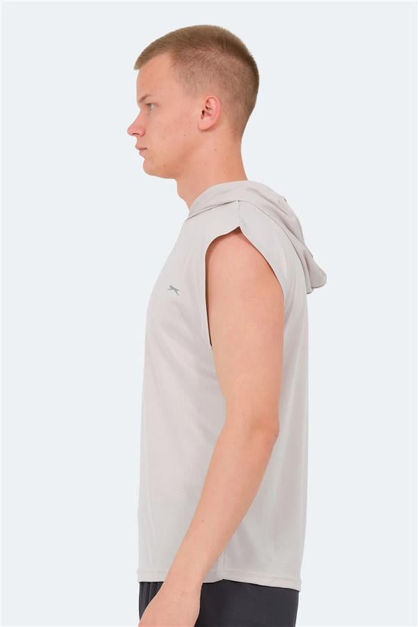 Slazenger Ondına Bej Erkek Kapusonlu Kolsuz Polyester T-Shırt