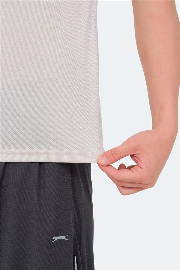 Slazenger Ondına Bej Erkek Kapusonlu Kolsuz Polyester T-Shırt
