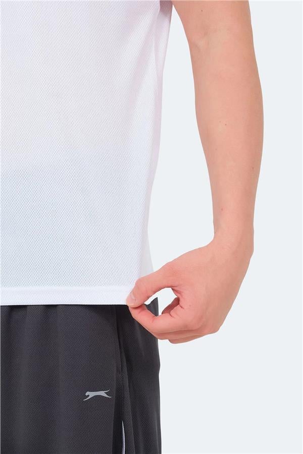 Slazenger Ondına Beyaz Erkek Kapusonlu Kolsuz Polyester T-Shırt