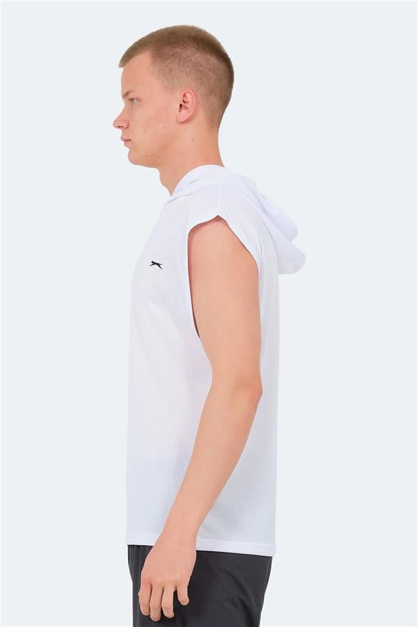 Slazenger Ondına Beyaz Erkek Kapusonlu Kolsuz Polyester T-Shırt