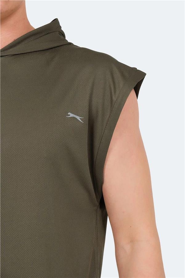 Slazenger Ondına Hakı Erkek Kapusonlu Kolsuz Polyester T-Shırt