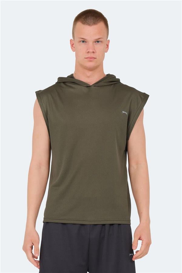 Slazenger Ondına Hakı Erkek Kapusonlu Kolsuz Polyester T-Shırt