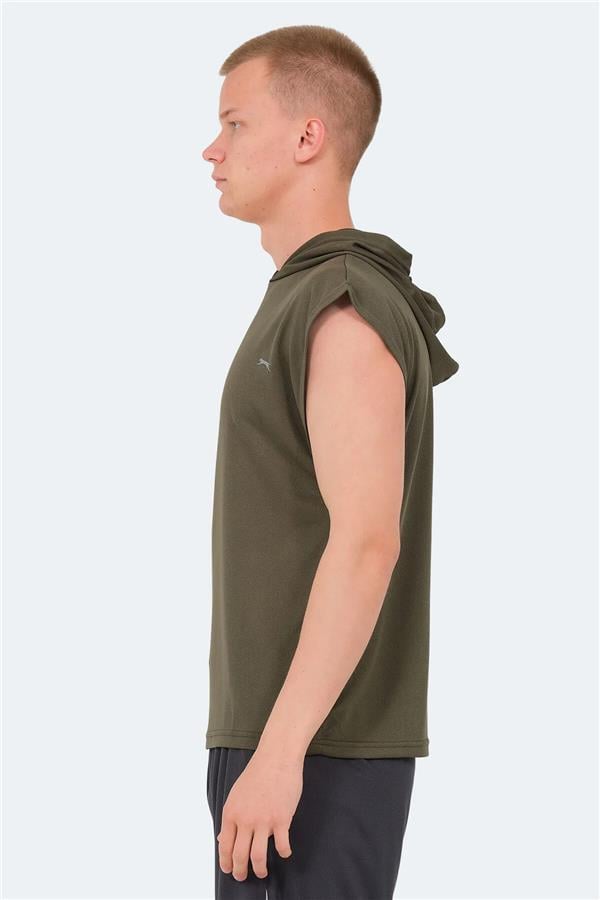 Slazenger Ondına Hakı Erkek Kapusonlu Kolsuz Polyester T-Shırt