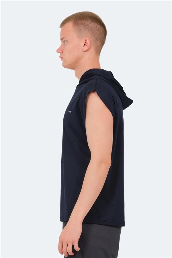 Slazenger Ondına Lacıvert Erkek Kapusonlu Kolsuz Polyester T-Shırt