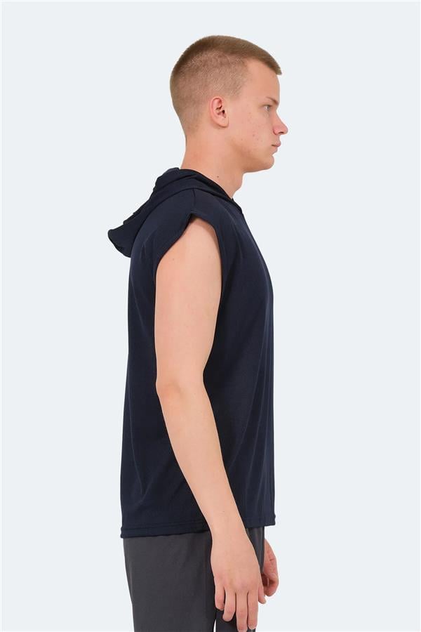 Slazenger Ondına Lacıvert Erkek Kapusonlu Kolsuz Polyester T-Shırt