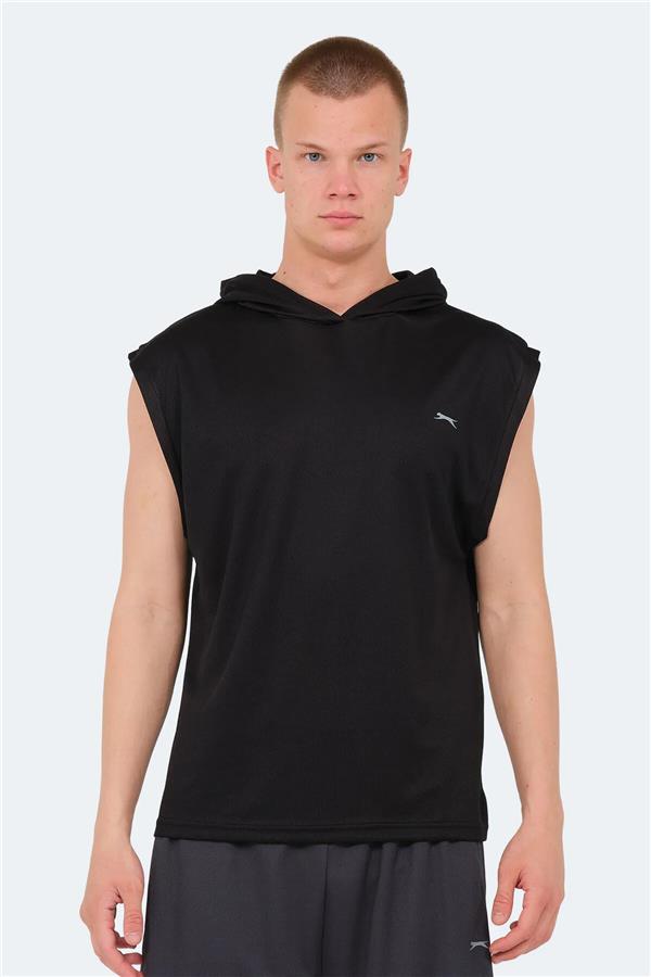 Slazenger Ondına Sıyah Erkek Kapusonlu Kolsuz Polyester T-Shırt