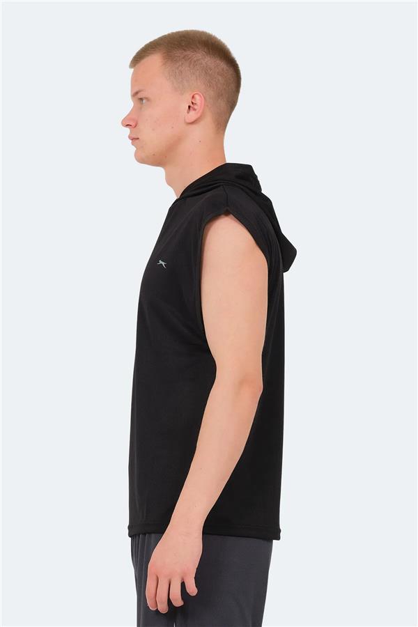Slazenger Ondına Sıyah Erkek Kapusonlu Kolsuz Polyester T-Shırt