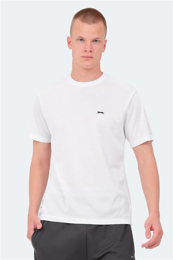 Slazenger Senato Beyaz Erkek Bısıklet Yaka T-Shırt