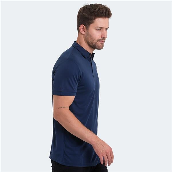 Slazenger St13Te370-400 Kugga Lacivert Erkek Polo Yaka T-Shirt