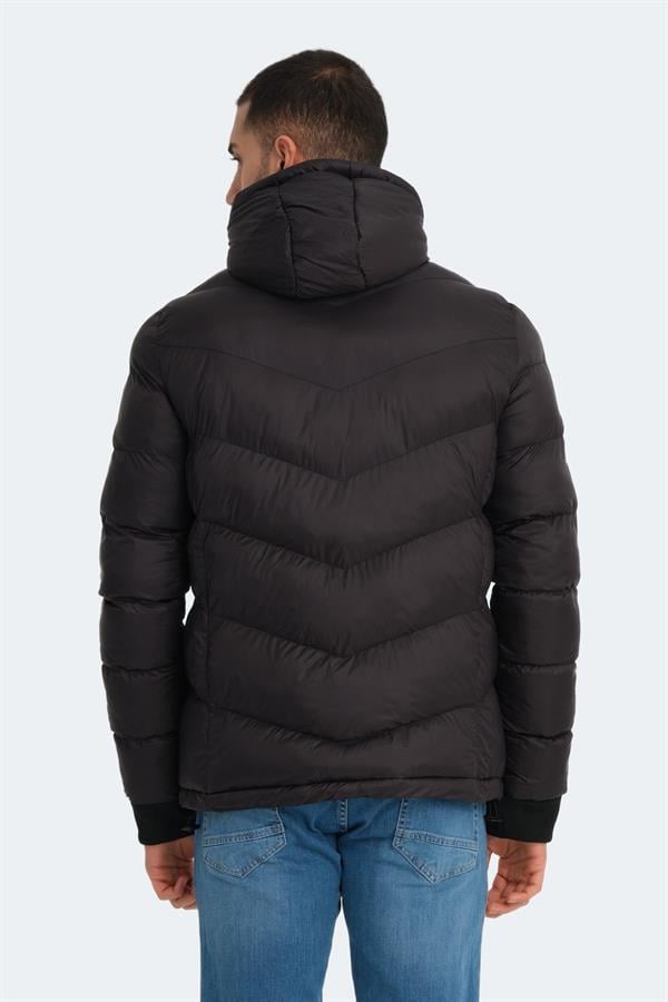 Slazenger St23Je166-500 Siyah Erkek Witness Kapşonlu Şişme Mont
