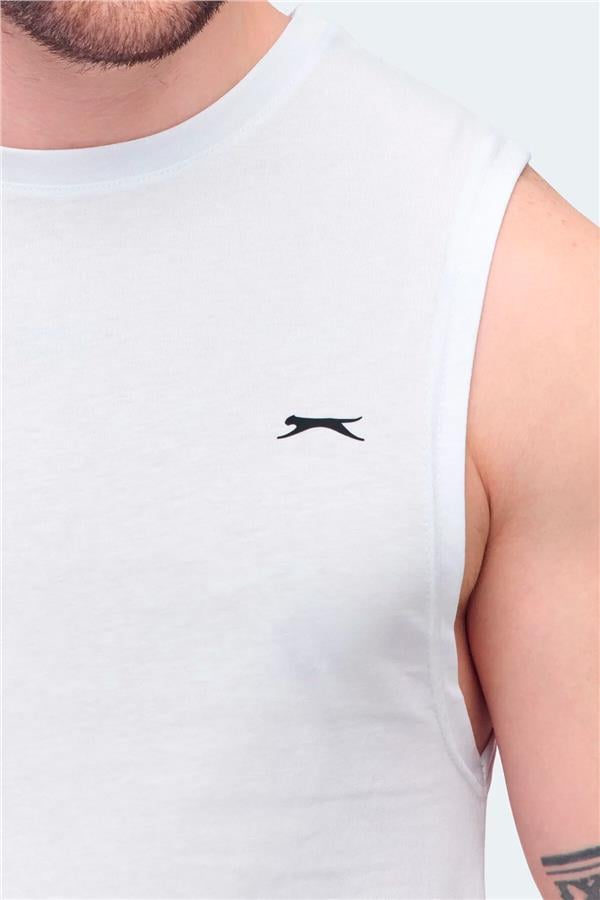 Slazenger Vızon Beyaz Erkek Kolsuz T-Shırt