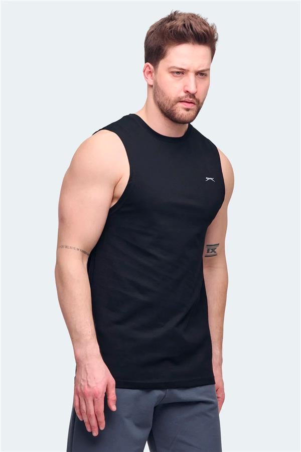 Slazenger Vızon Sıyah Erkek Kolsuz T-Shırt
