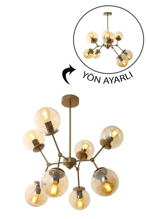 Taşcan Avize Sweet 8 Li Eskitme Plafonyer Avize Bal Camlı