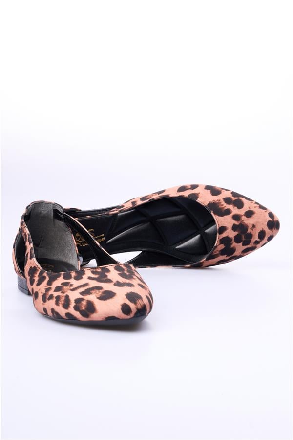 Swell Soft 01-201 Siyah Leopar Kadın Babet Ayakkabı