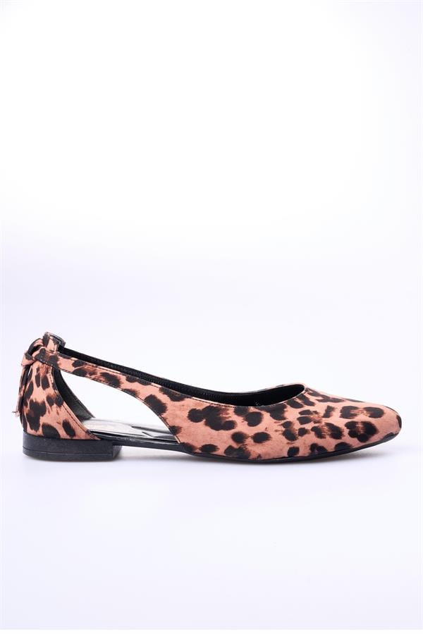 Swell Soft 01-201 Siyah Leopar Kadın Babet Ayakkabı