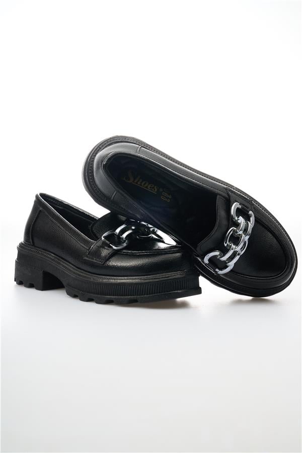 Swell Soft 05 1050 Siyah Kırışık Kadın Loafer Ayakkabı