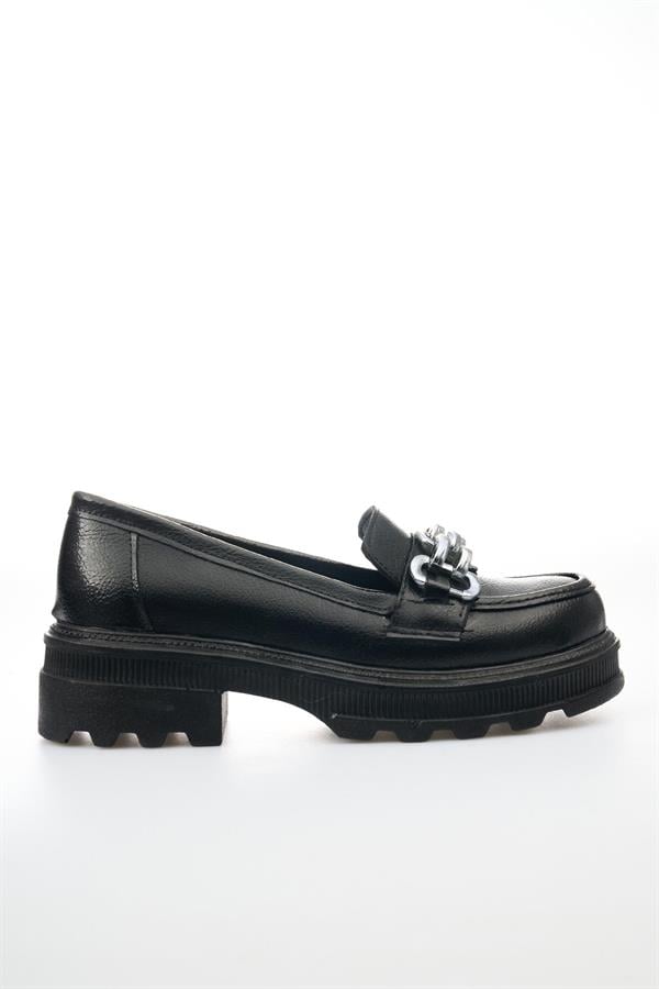 Swell Soft 05 1050 Siyah Kırışık Kadın Loafer Ayakkabı