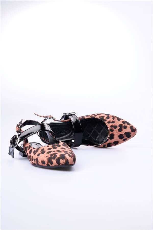 Swell Soft 32-800 Taba Leopar Kadın Babet Ayakkabı