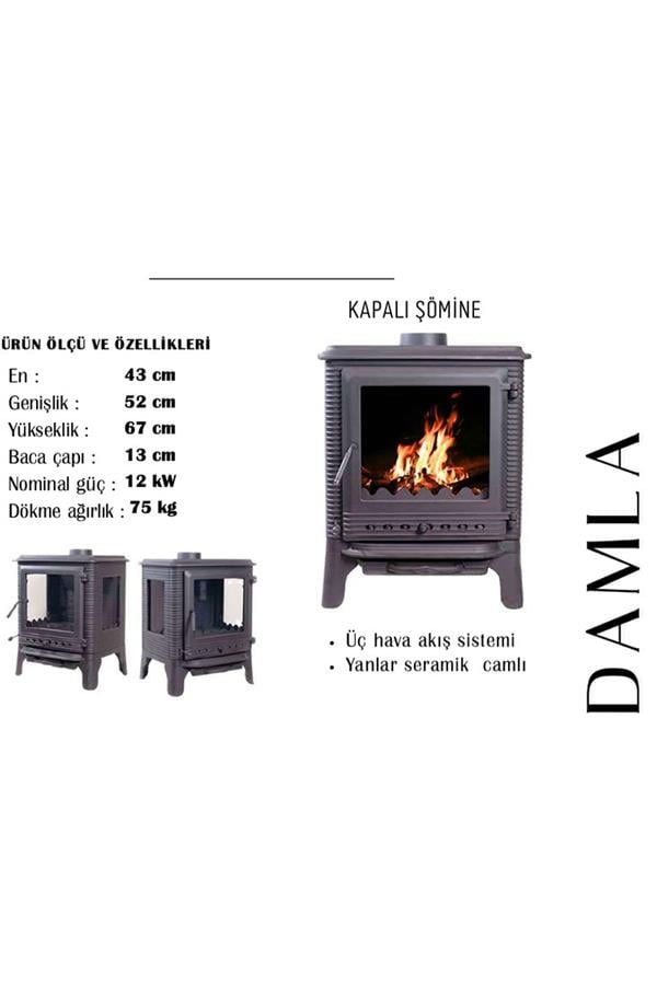 TDS Damla Kapalı Döküm Şömine Soba
