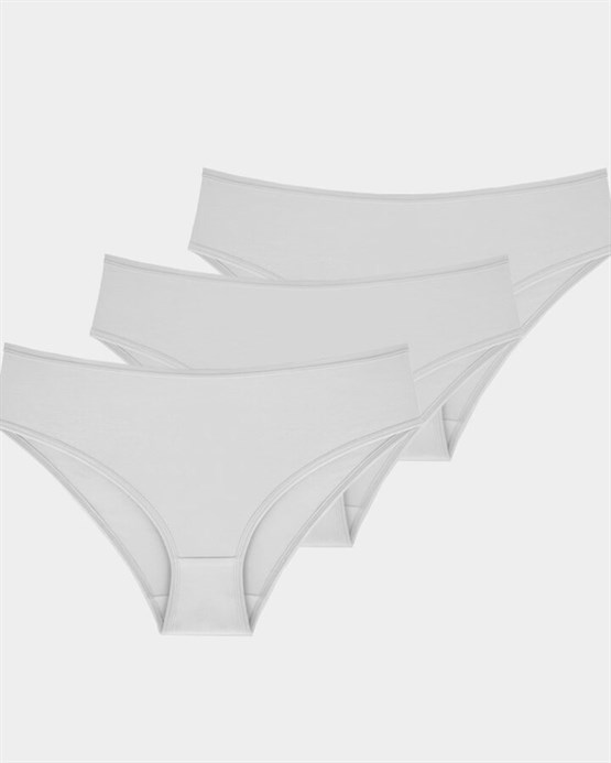 206 - Pamuklu Basic Slip Külot 3lü Paket Beyaz XL