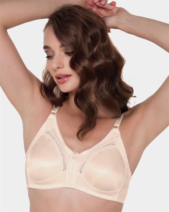 340 - Saten Toparlayıcı Sütyen Telsiz Süngersiz Minimizer Bordo 105 B