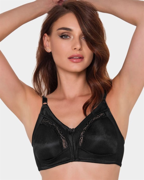 340 - Saten Toparlayıcı Sütyen Telsiz Süngersiz Minimizer Bordo 105 B