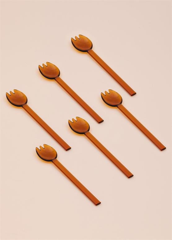 The Mia Abiete Dondurma ve Tatlı Kaşığı Amber 6lı Set