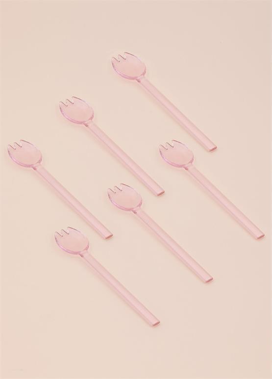 The Mia Abiete Dondurma ve Tatlı Kaşığı Pembe 6lı Set