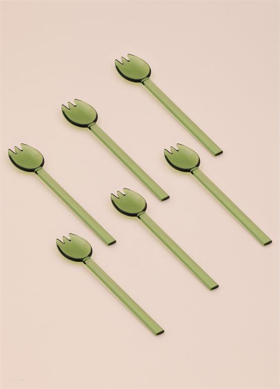 The Mia Abiete Dondurma ve Tatlı Kaşığı Yeşil 6lı Set