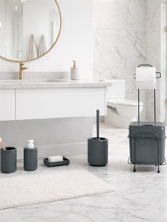 Antrasit 5 Parça Lüx  Standlı Banyo Seti DC-6806